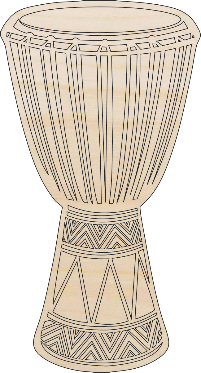 Music Drum - Laser Cut Out Unfinished Wood Craft Shape MSC16 Music Drum - Laser Cut Out Unfinished Wood Craft Shape MSC16