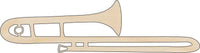 Trombone Wood Craft Shape - Laser Cut Baltic Birch Unfinished DIY Wood Art Supplies MSC1 - The Wood Shape Store