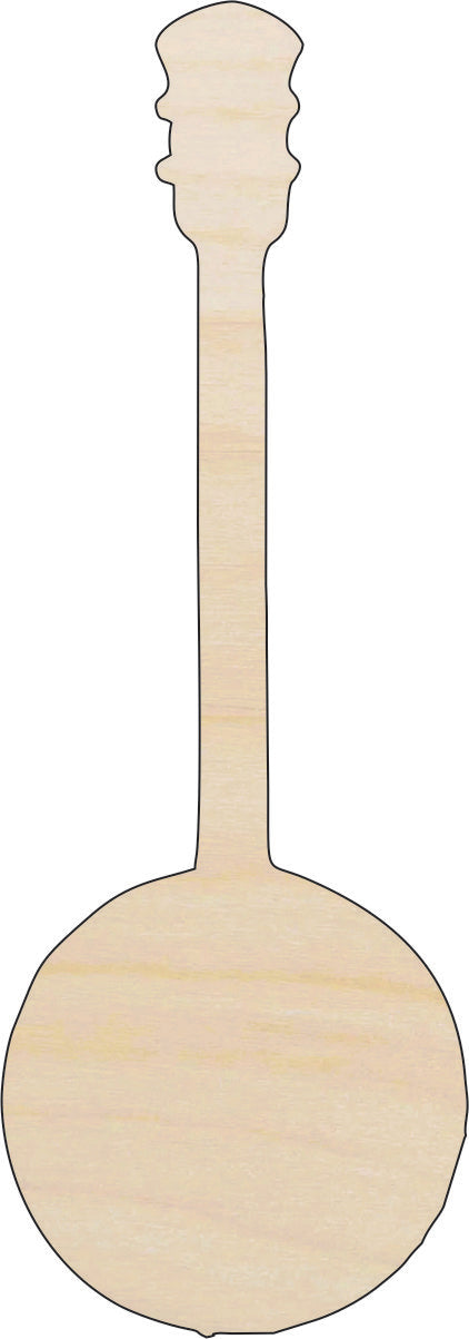 Music Banjo - Laser Cut Out Unfinished Wood Craft Shape MSC22 Music Banjo - Laser Cut Out Unfinished Wood Craft Shape MSC22