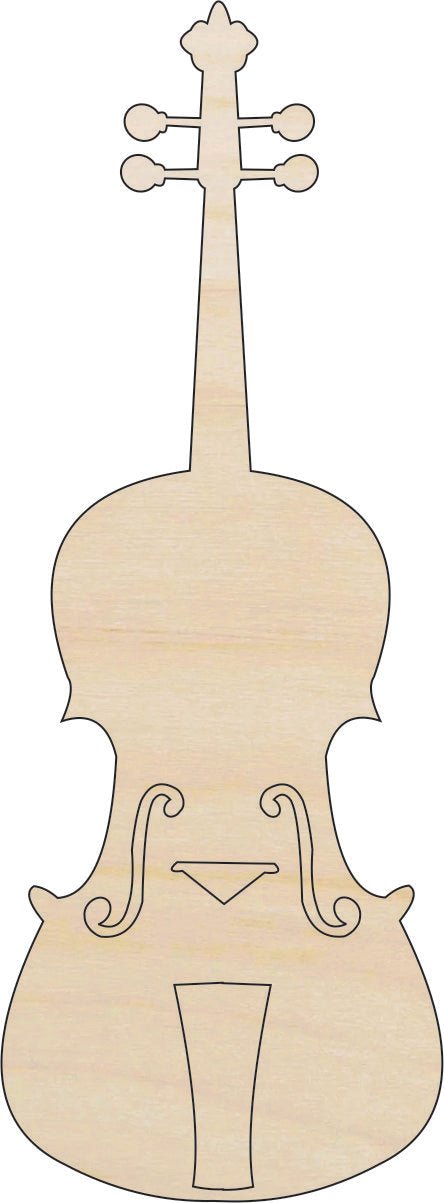 Violin Wood Craft Shape - Laser Cut Baltic Birch Unfinished DIY Wood Art Supplies MSC24 - The Wood Shape Store