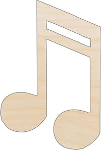 Music Note Wood Craft Shape - Laser Cut Baltic Birch Unfinished DIY Wood Art Supplies MSC26 - The Wood Shape Store