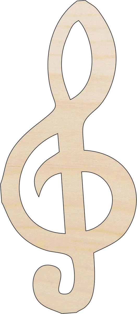 Music Note Wood Craft Shape - Laser Cut Baltic Birch Unfinished DIY Wood Art Supplies MSC27 - The Wood Shape Store