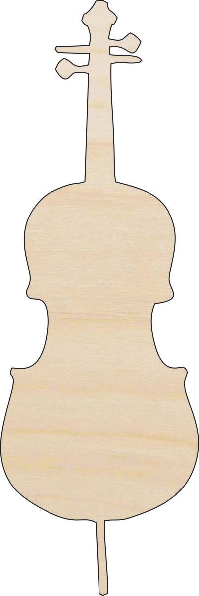 Cello Wood Craft Shape - Laser Cut Baltic Birch Unfinished DIY Wood Art Supplies MSC28 - The Wood Shape Store