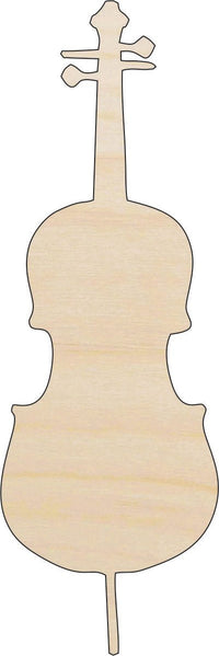 Cello Wood Craft Shape - Laser Cut Baltic Birch Unfinished DIY Wood Art Supplies MSC28 - The Wood Shape Store