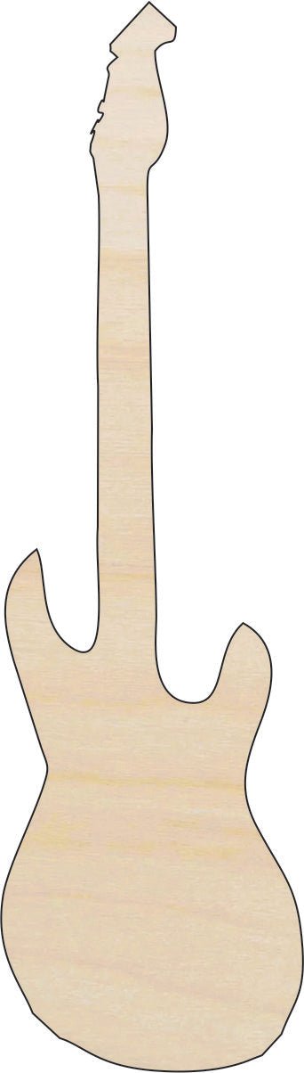 Guitar Wood Craft Shape - Laser Cut Baltic Birch Unfinished DIY Wood Art Supplies MSC29 - The Wood Shape Store