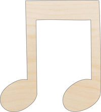 Music Note Wood Craft Shape - Laser Cut Baltic Birch Unfinished DIY Wood Art Supplies MSC2 - The Wood Shape Store