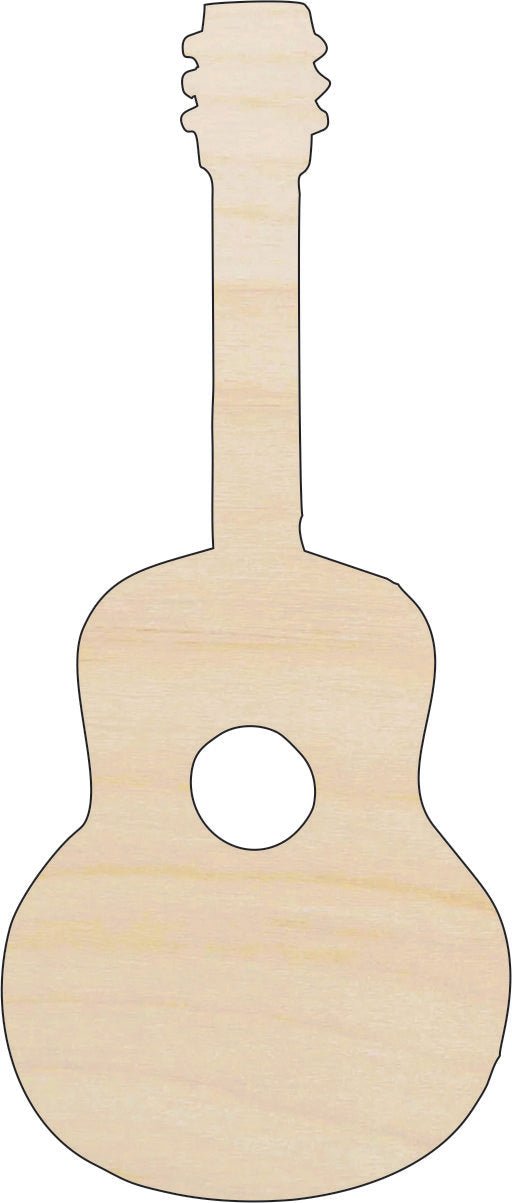 Guitar Wood Craft Shape - Laser Cut Baltic Birch Unfinished DIY Wood Art Supplies MSC30 - The Wood Shape Store