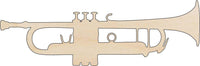Trumpet Wood Craft Shape - Laser Cut Baltic Birch Unfinished DIY Wood Art Supplies MSC36 - The Wood Shape Store
