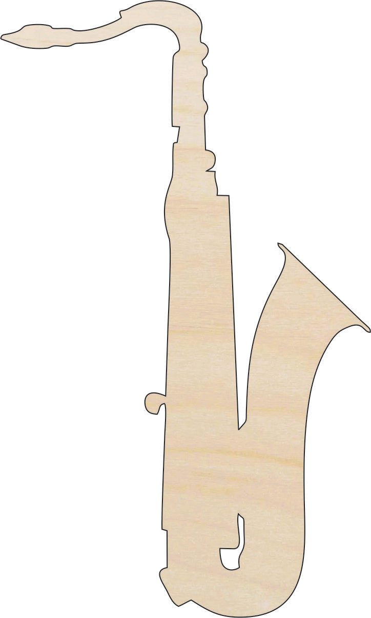 Saxophone Wood Craft Shape - Laser Cut Baltic Birch Unfinished DIY Wood Art Supplies MSC38 - The Wood Shape Store