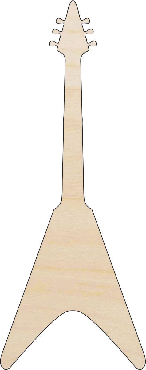 Guitar Wood Craft Shape - Laser Cut Baltic Birch Unfinished DIY Wood Art Supplies MSC3 - The Wood Shape Store