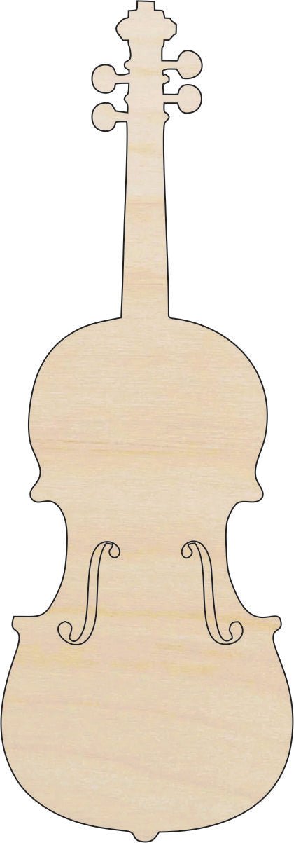 Violin Wood Craft Shape - Laser Cut Baltic Birch Unfinished DIY Wood Art Supplies MSC42 - The Wood Shape Store