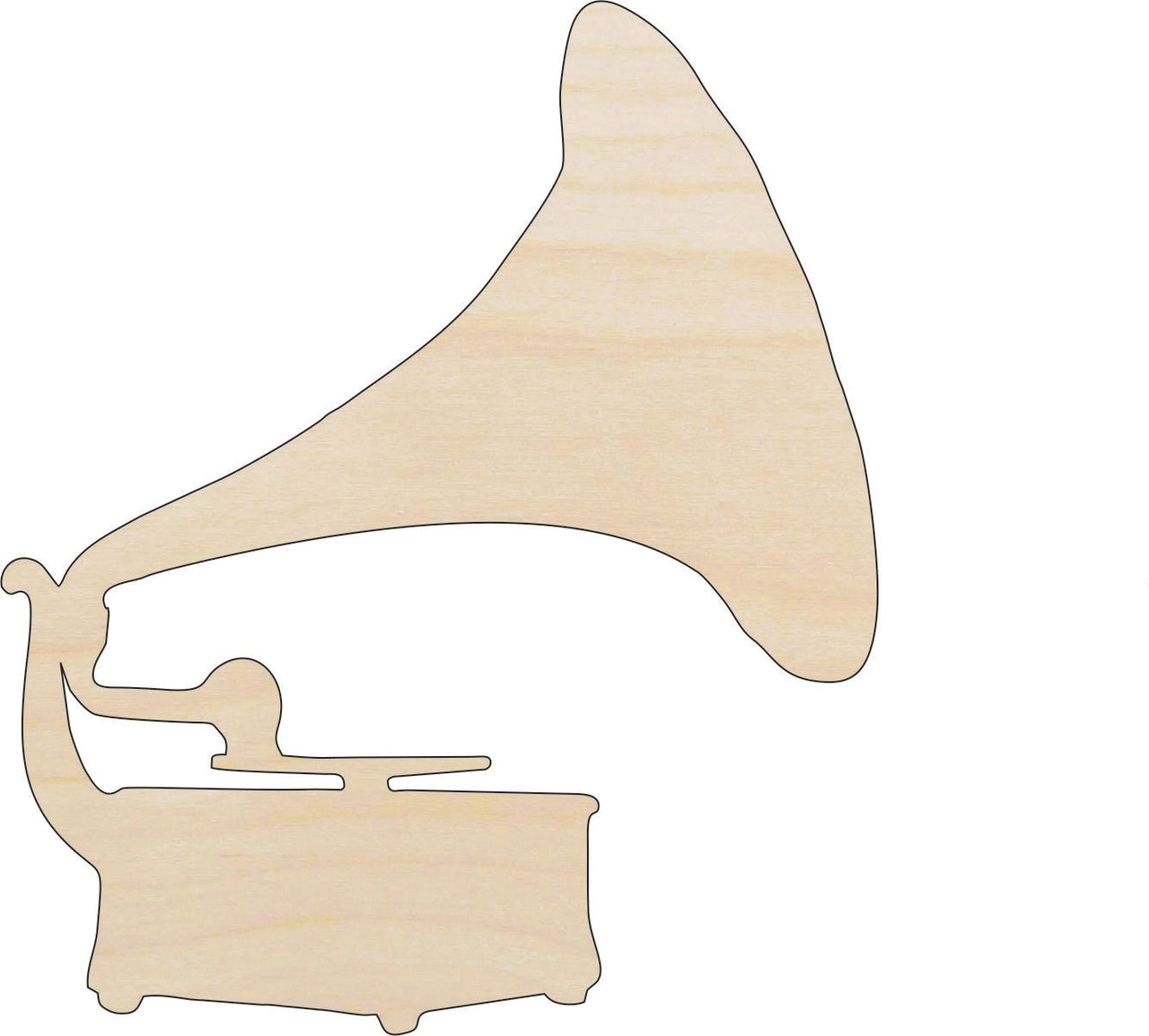 Phonograph Wood Craft Shape - Laser Cut Baltic Birch Unfinished DIY Wood Art Supplies MSC44 - The Wood Shape Store
