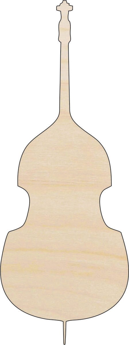 Cello Wood Craft Shape - Laser Cut Baltic Birch Unfinished DIY Wood Art Supplies MSC45 - The Wood Shape Store