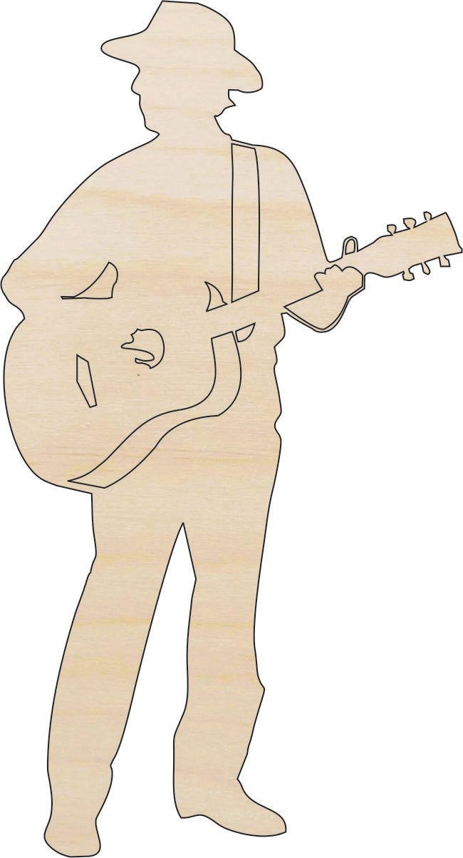 Guitar Wood Craft Shape - Laser Cut Baltic Birch Unfinished DIY Wood Art Supplies MSC47 - The Wood Shape Store