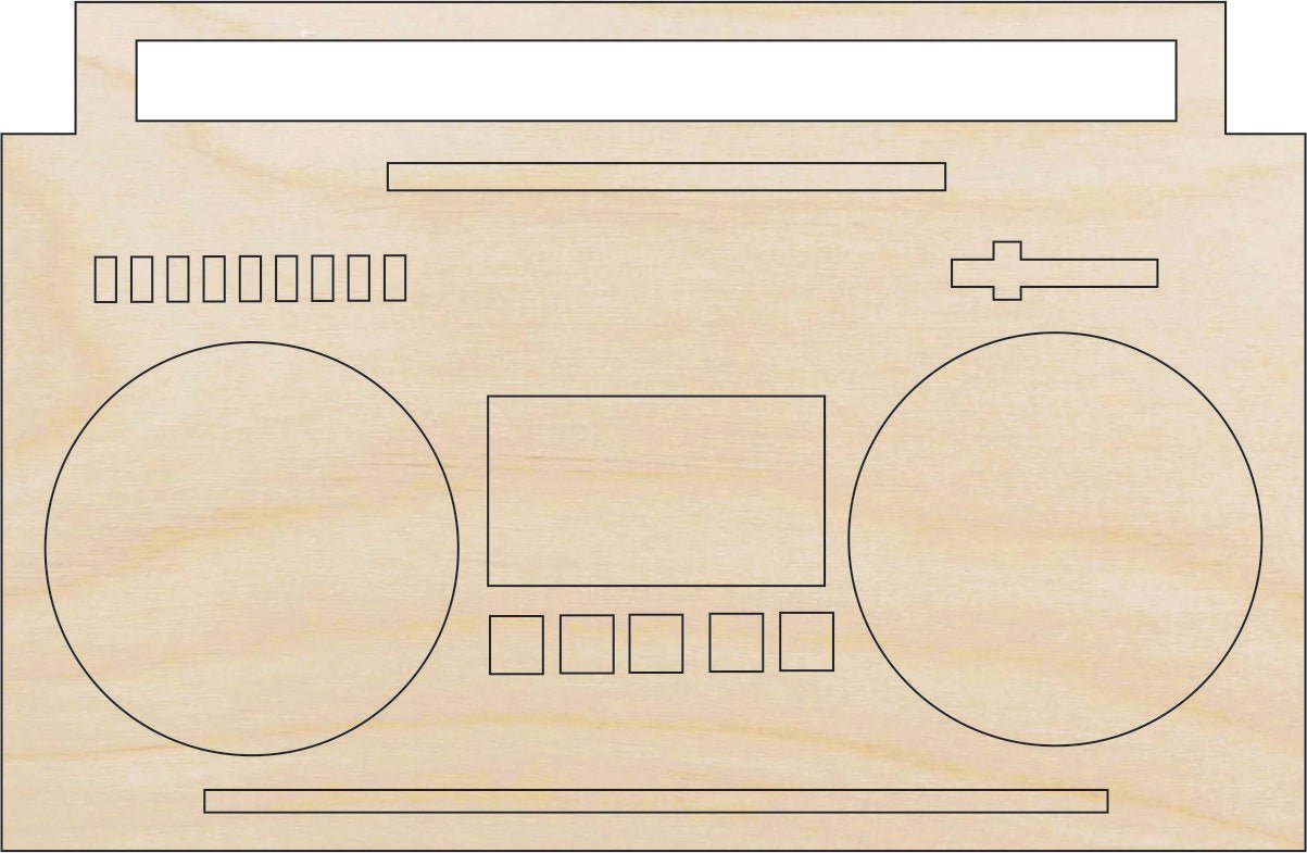 Boom Box Wood Craft Shape - Laser Cut Baltic Birch Unfinished DIY Wood Art Supplies MSC5 - The Wood Shape Store