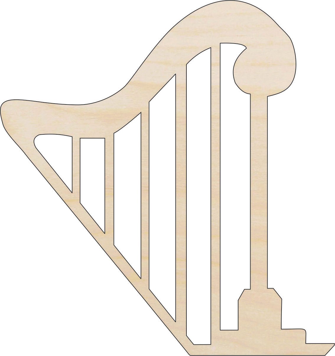 Harp Lyre Wood Craft Shape - Laser Cut Baltic Birch Unfinished DIY Wood Art Supplies MSC6 - The Wood Shape Store