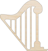 Harp Lyre Wood Craft Shape - Laser Cut Baltic Birch Unfinished DIY Wood Art Supplies MSC6 - The Wood Shape Store