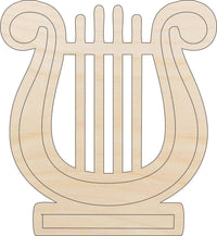 Harp Lyre Wood Craft Shape - Laser Cut Baltic Birch Unfinished DIY Wood Art Supplies MSC7 - The Wood Shape Store
