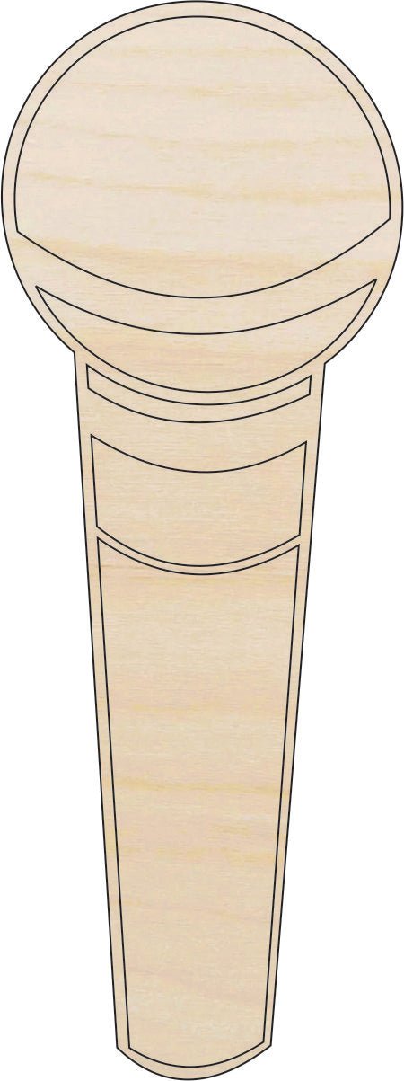 Microphone Wood Craft Shape - Laser Cut Baltic Birch Unfinished DIY Wood Art Supplies MSC8 - The Wood Shape Store