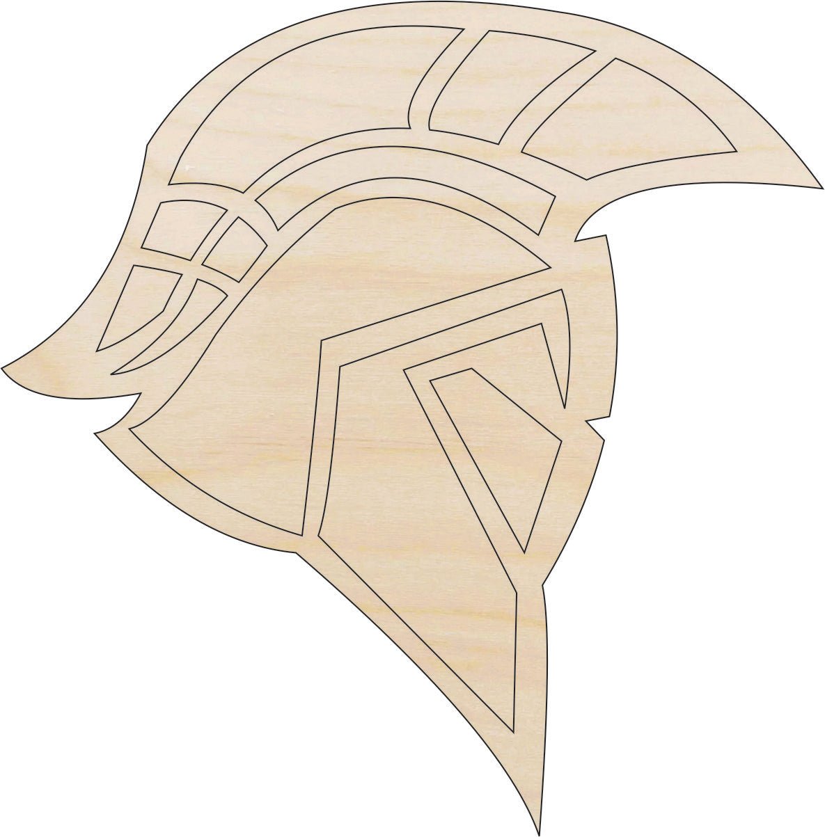 Helmet Armor Wood Craft Shape - Laser Cut Baltic Birch Unfinished DIY Wood Art Supplies MSK17 - The Wood Shape Store