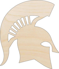 Trojan Helmet Wood Craft Shape - Laser Cut Baltic Birch Unfinished DIY Wood Art Supplies MSK2 - The Wood Shape Store