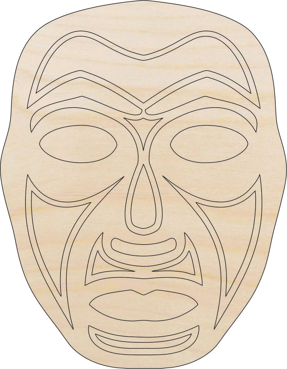 Mask Wood Craft Shape - Laser Cut Baltic Birch Unfinished DIY Wood Art Supplies MSK3 - The Wood Shape Store