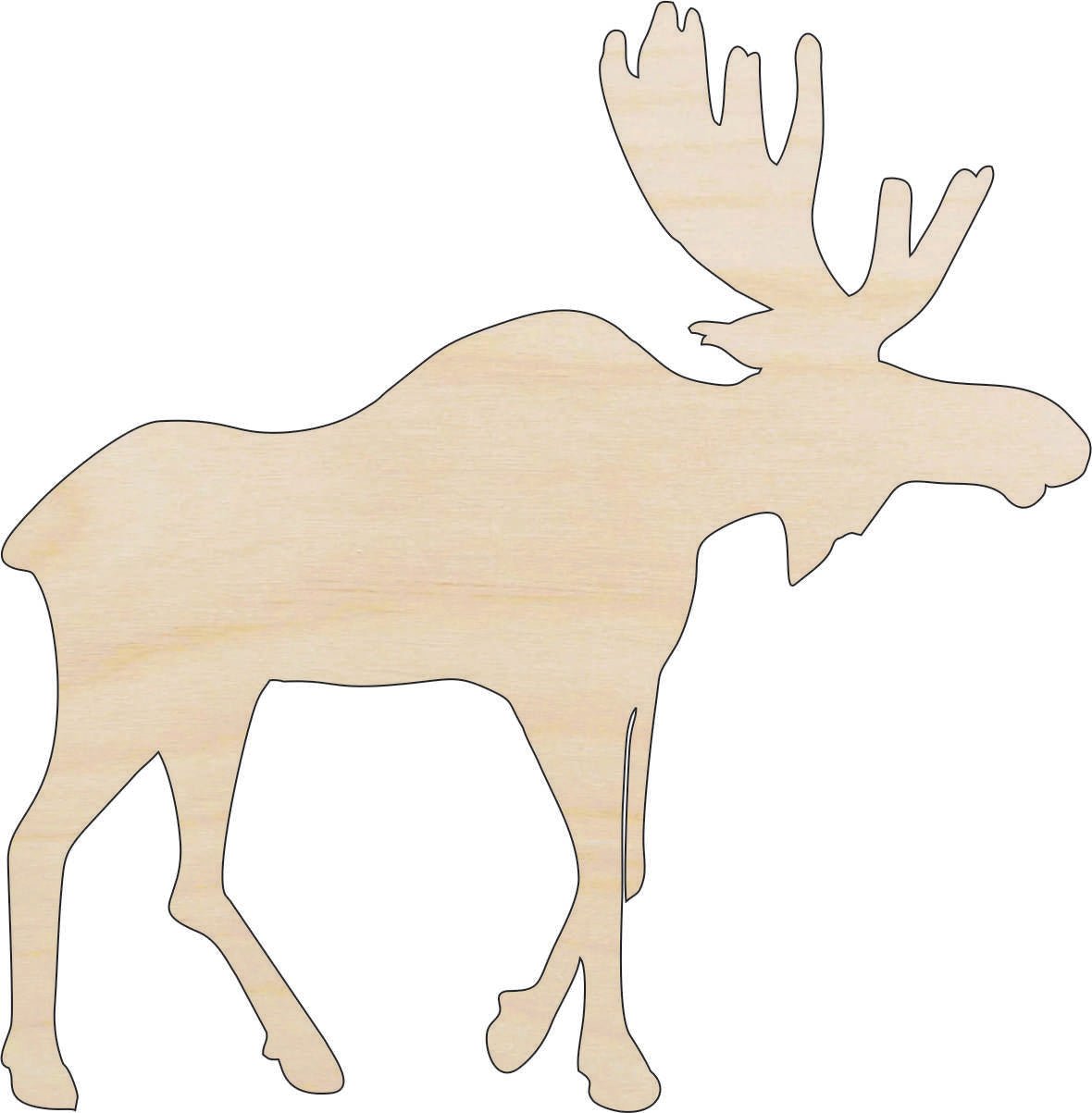 Moose Wood Craft Shape - Laser Cut Baltic Birch Unfinished DIY Wood Art Supplies MUS1 - The Wood Shape Store