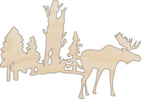 Moose Wood Craft Shape - Laser Cut Baltic Birch Unfinished DIY Wood Art Supplies MUS20 - The Wood Shape Store