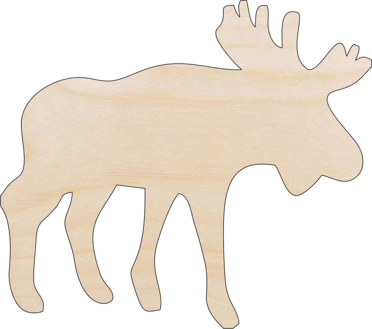 Moose Wood Craft Shape - Laser Cut Baltic Birch Unfinished DIY Wood Art Supplies MUS22 - The Wood Shape Store