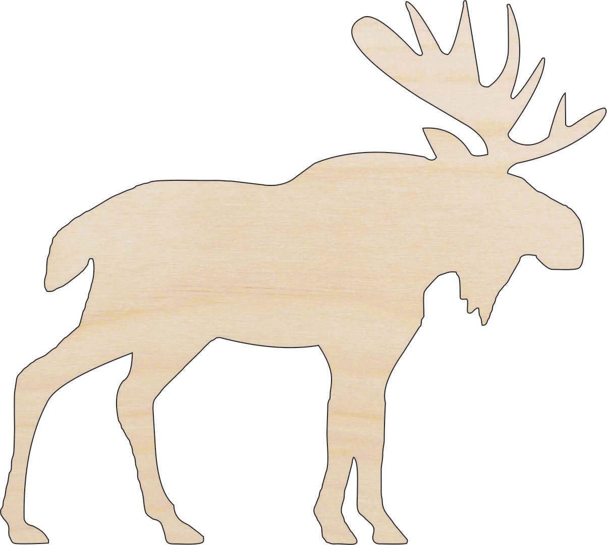 Moose Wood Craft Shape - Laser Cut Baltic Birch Unfinished DIY Wood Art Supplies MUS23 - The Wood Shape Store