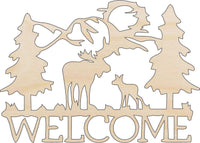 Moose Sign Wood Craft Shape - Laser Cut Baltic Birch Unfinished DIY Wood Art Supplies MUS25 - The Wood Shape Store