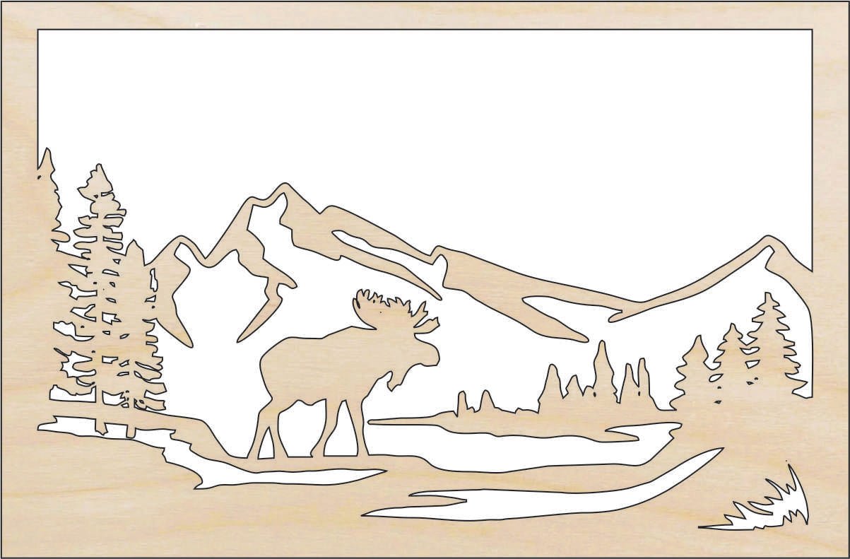 Moose Wood Craft Shape - Laser Cut Baltic Birch Unfinished DIY Wood Art Supplies MUS29 - The Wood Shape Store