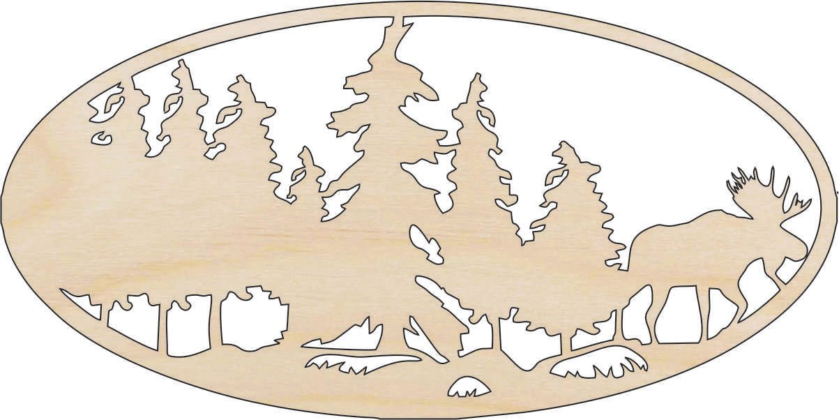 Moose Wood Craft Shape - Laser Cut Baltic Birch Unfinished DIY Wood Art Supplies MUS30 - The Wood Shape Store