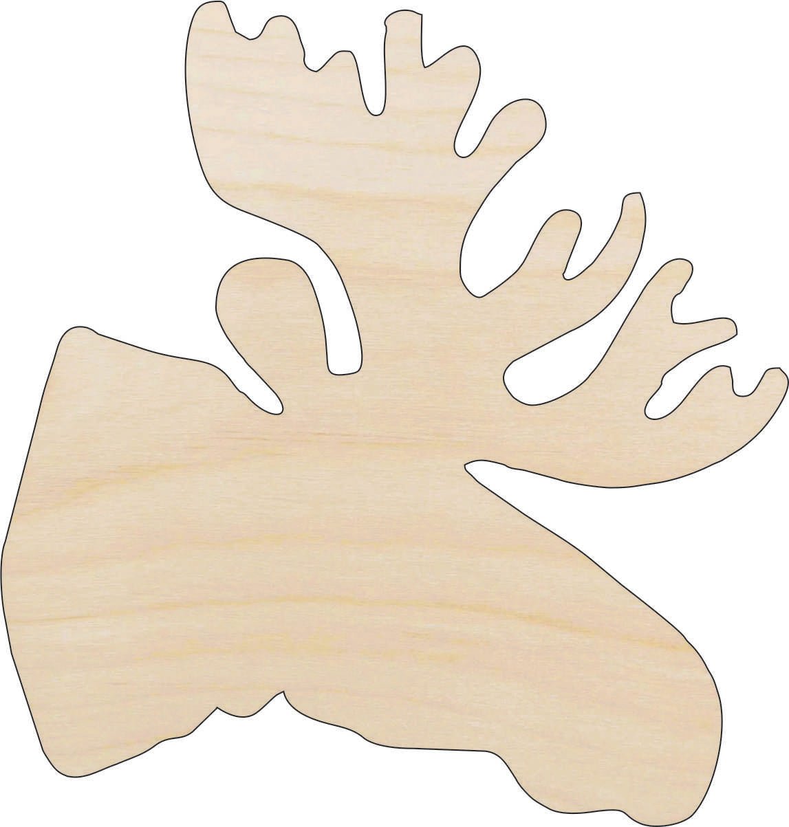 Moose Wood Craft Shape - Laser Cut Baltic Birch Unfinished DIY Wood Art Supplies MUS33 - The Wood Shape Store
