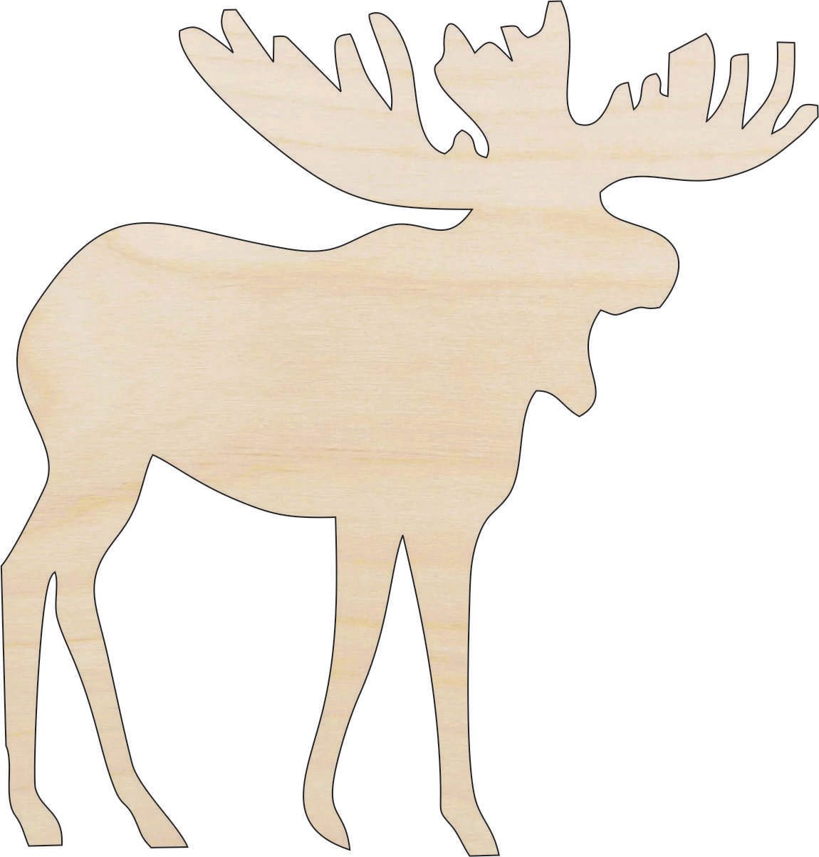 Moose Wood Craft Shape - Laser Cut Baltic Birch Unfinished DIY Wood Art Supplies MUS8 - The Wood Shape Store