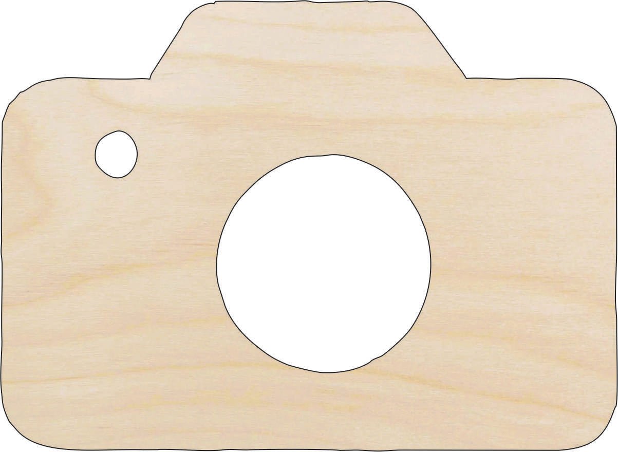 Camera Wood Craft Shape - Laser Cut Baltic Birch Unfinished DIY Wood Art Supplies MVE10 - The Wood Shape Store
