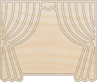 Curtain Wood Craft Shape - Laser Cut Baltic Birch Unfinished DIY Wood Art Supplies MVE65 - The Wood Shape Store