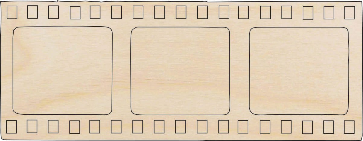 Film Wood Craft Shape - Laser Cut Baltic Birch Unfinished DIY Wood Art Supplies MVE7 - The Wood Shape Store
