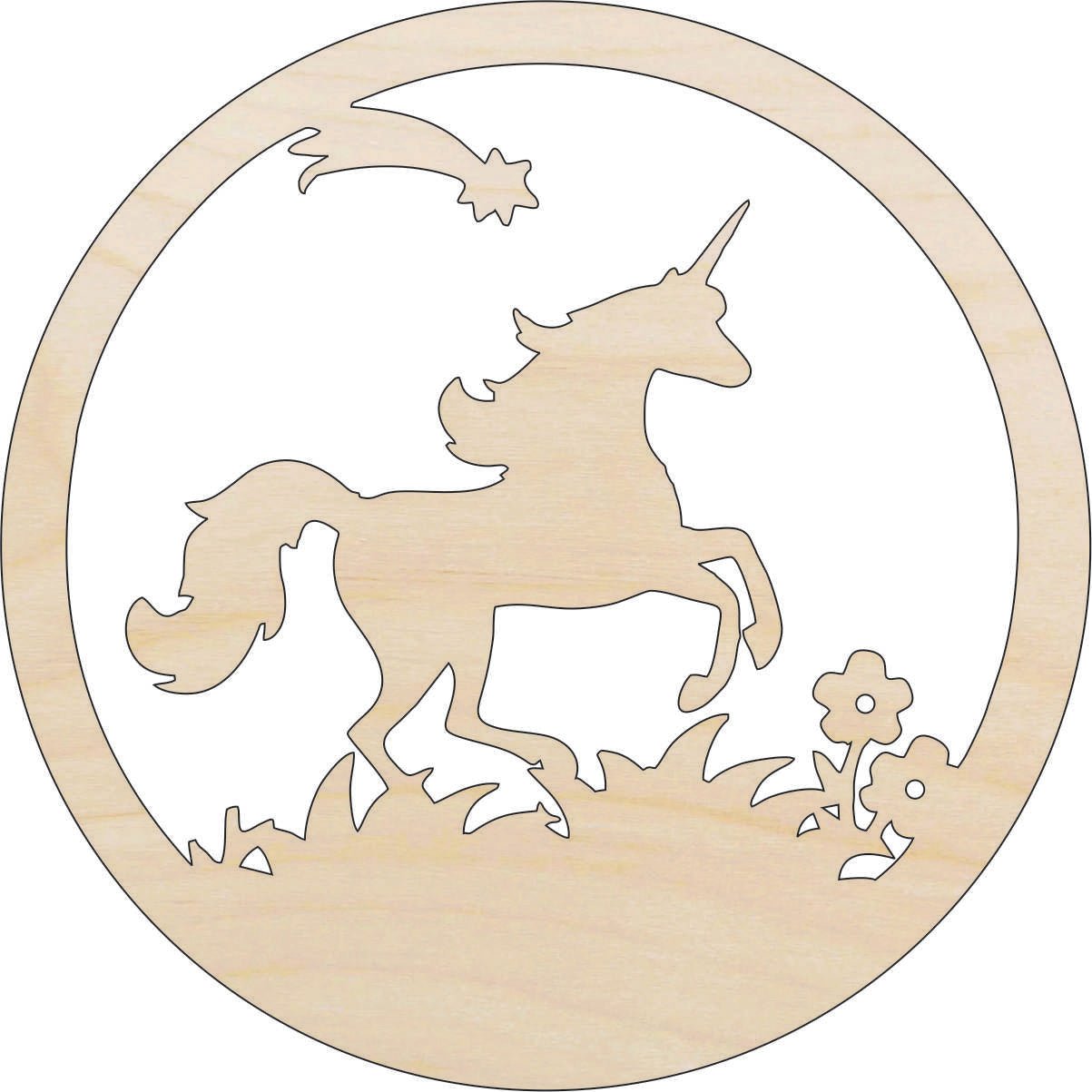Unicorn Wood Craft Shape - Laser Cut Baltic Birch Unfinished DIY Wood Art Supplies MYTH103 - The Wood Shape Store