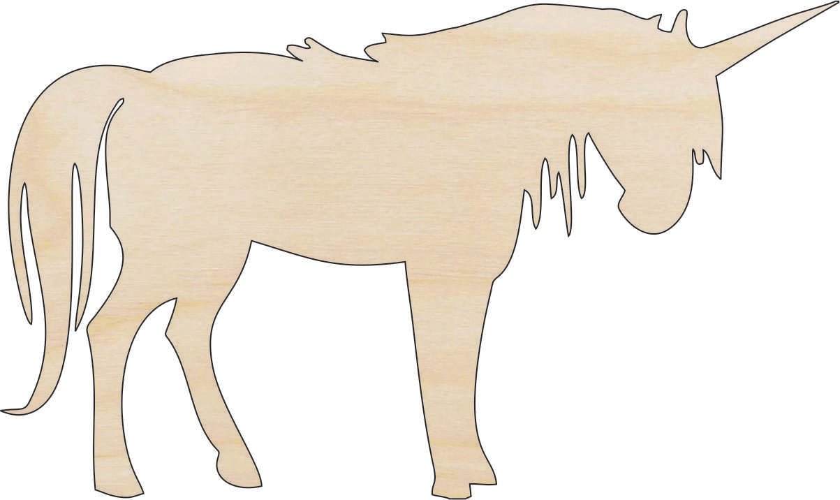 Unicorn Wood Craft Shape - Laser Cut Baltic Birch Unfinished DIY Wood Art Supplies MYTH112 - The Wood Shape Store