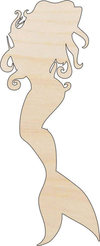 Mermaid Wood Craft Shape - Laser Cut Baltic Birch Unfinished DIY Wood Art Supplies MYTH119 - The Wood Shape Store