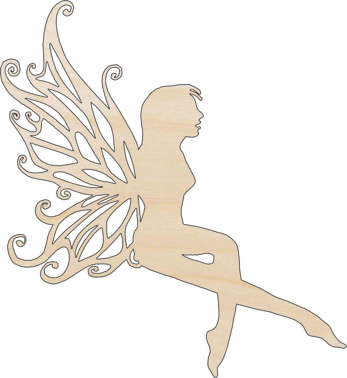 Fairy Wood Craft Shape - Laser Cut Baltic Birch Unfinished DIY Wood Art Supplies MYTH126 - The Wood Shape Store