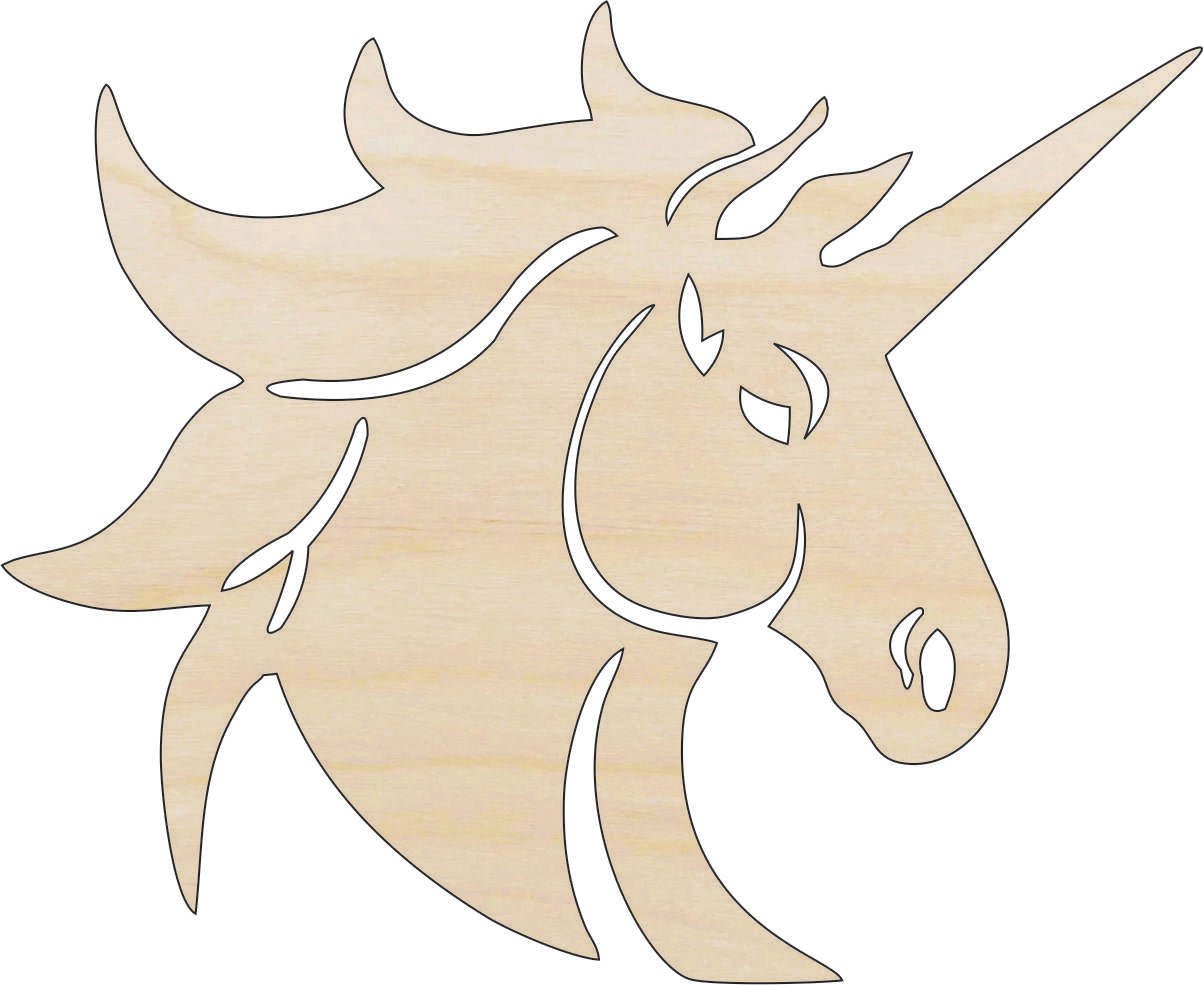 Unicorn Wood Craft Shape - Laser Cut Baltic Birch Unfinished DIY Wood Art Supplies MYTH128 - The Wood Shape Store