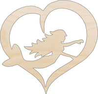 Mermaid Wood Craft Shape - Laser Cut Baltic Birch Unfinished DIY Wood Art Supplies MYTH135 - The Wood Shape Store