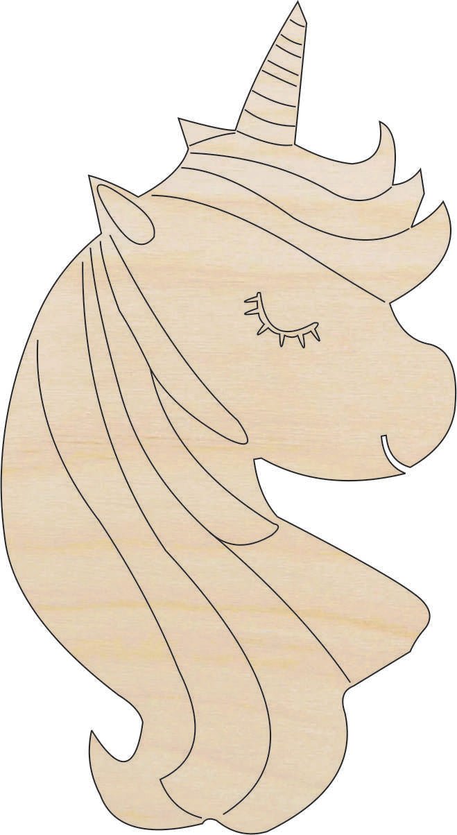 Unicorn Wood Craft Shape - Laser Cut Baltic Birch Unfinished DIY Wood Art Supplies MYTH138 - The Wood Shape Store