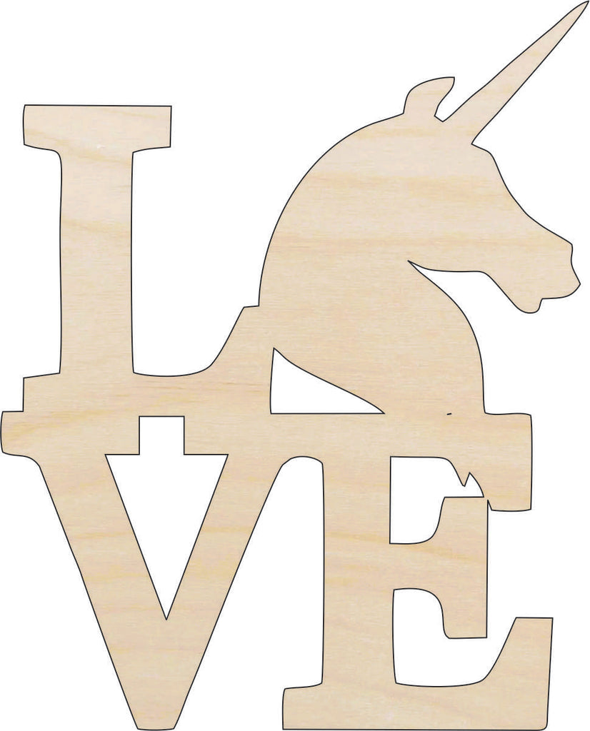 Word Unicorns - Laser Cut Out Unfinished Wood Craft Shape MYTH140