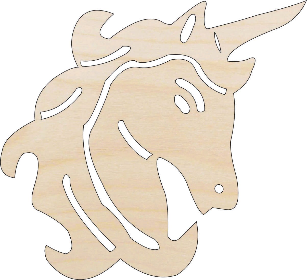 Unicorn Wood Craft Shape - Laser Cut Baltic Birch Unfinished DIY Wood Art Supplies MYTH143 - The Wood Shape Store