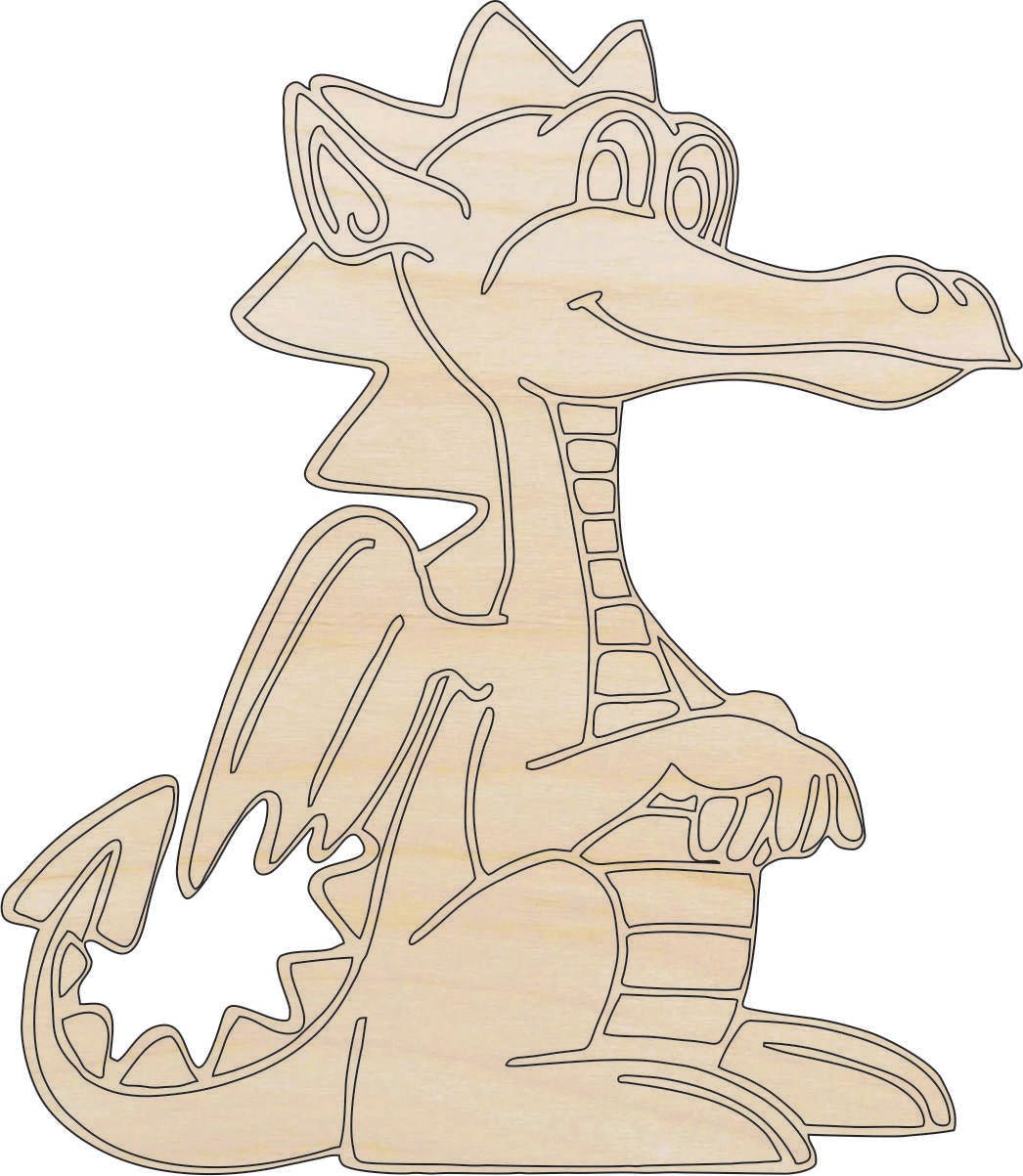 Dragon Wood Craft Shape - Laser Cut Baltic Birch Unfinished DIY Wood Art Supplies MYTH17 - The Wood Shape Store