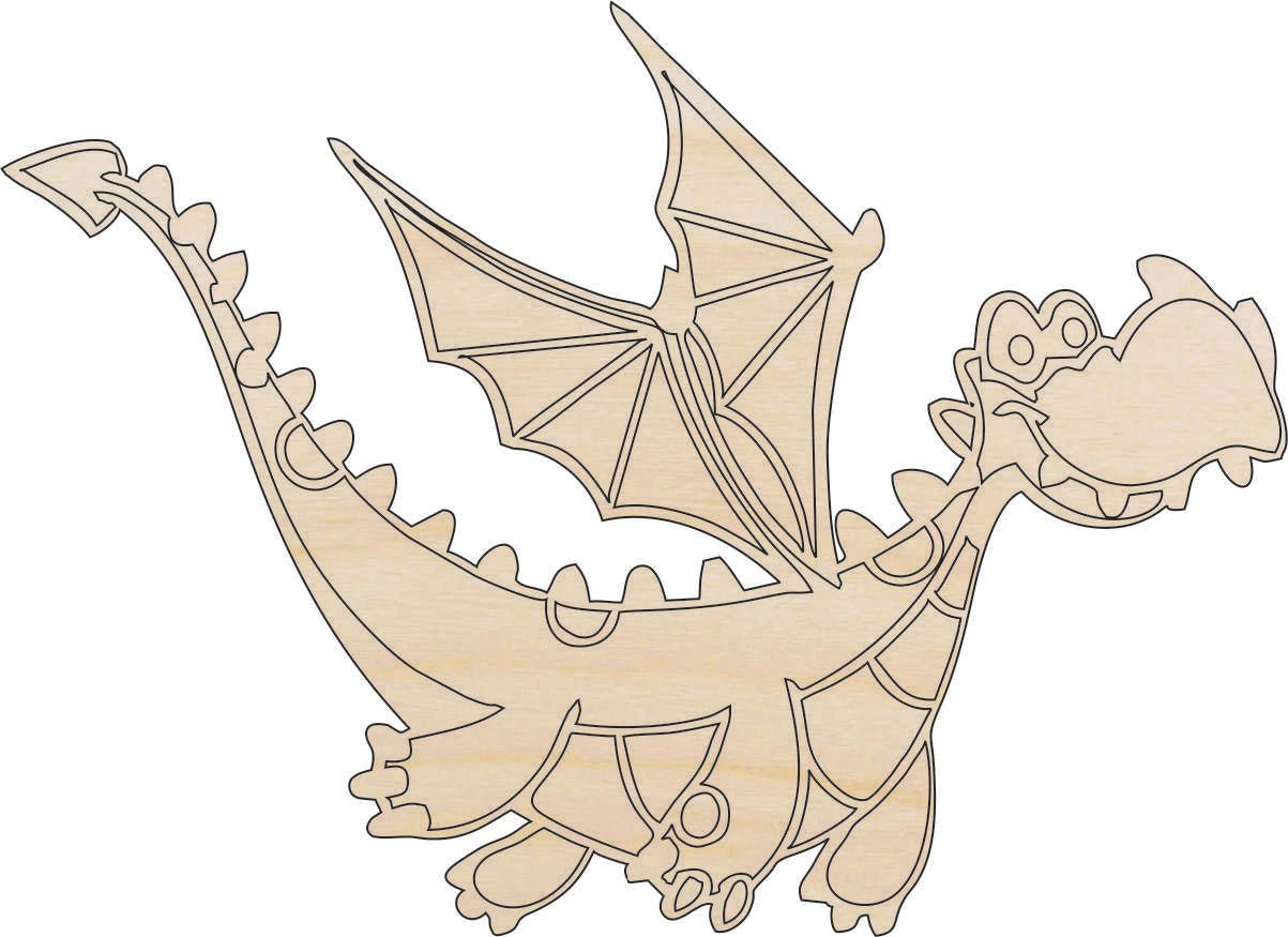 Dragon Wood Craft Shape - Laser Cut Baltic Birch Unfinished DIY Wood Art Supplies MYTH19 - The Wood Shape Store