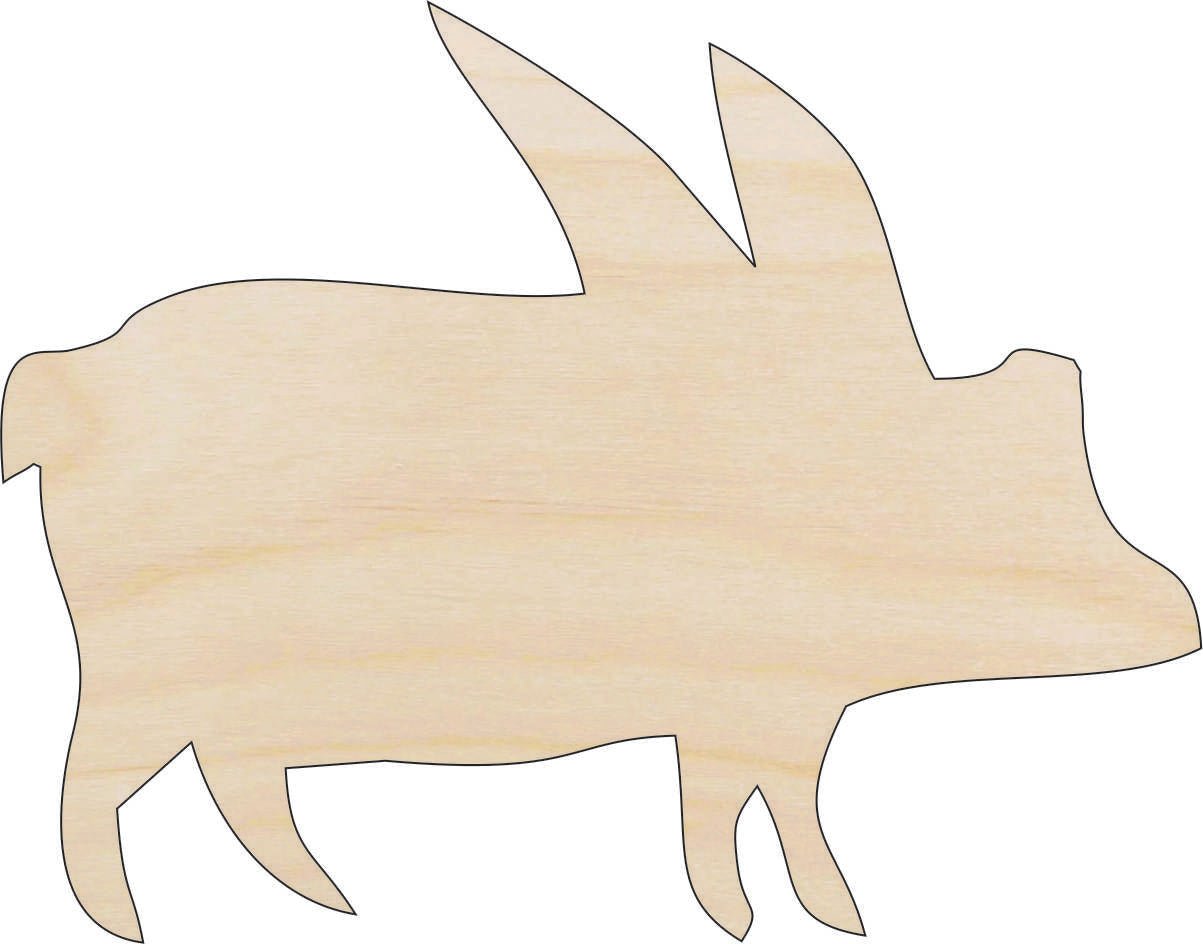 Pig Wood Craft Shape - Laser Cut Baltic Birch Unfinished DIY Wood Art Supplies MYTH2 - The Wood Shape Store